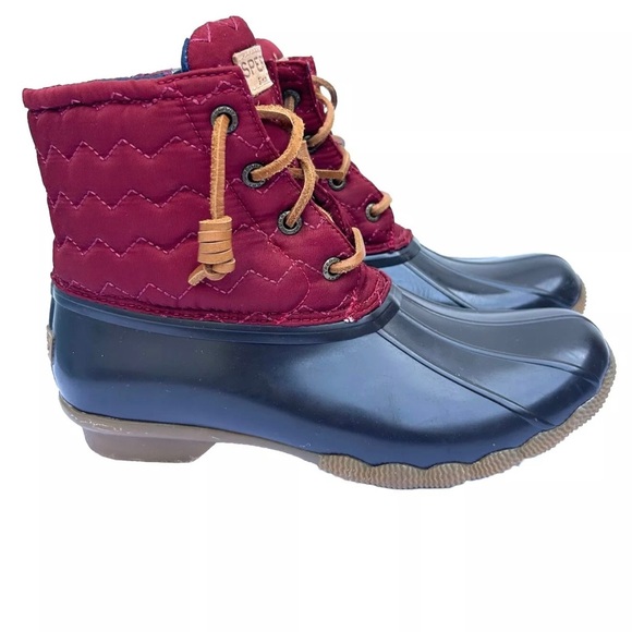 Sperry Shoes - Sperry rain boots women 7.5 top sider saltwater duck boots red waterproof rubber